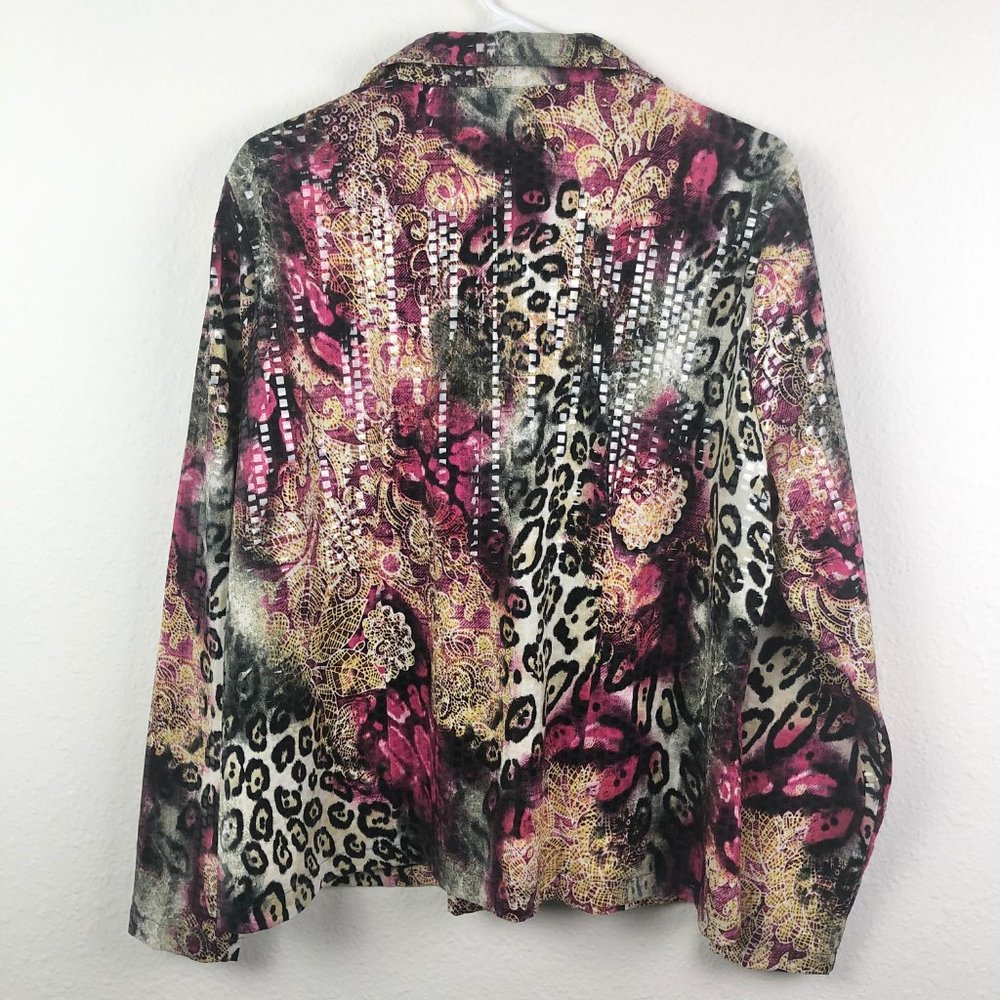 Exclusively Misook Animal Print Sequined Jacket - Picture 3 of 4